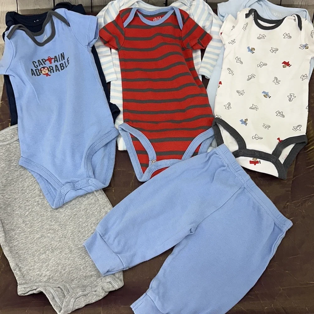 Boys Onesies and pants bundle‎ 12 pieces size 3-6 months